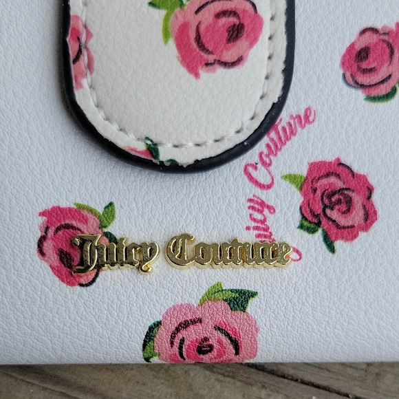 Juicy Couture Pink Rose Shabby Wallet Chic Card Holder - Picture 2 of 9